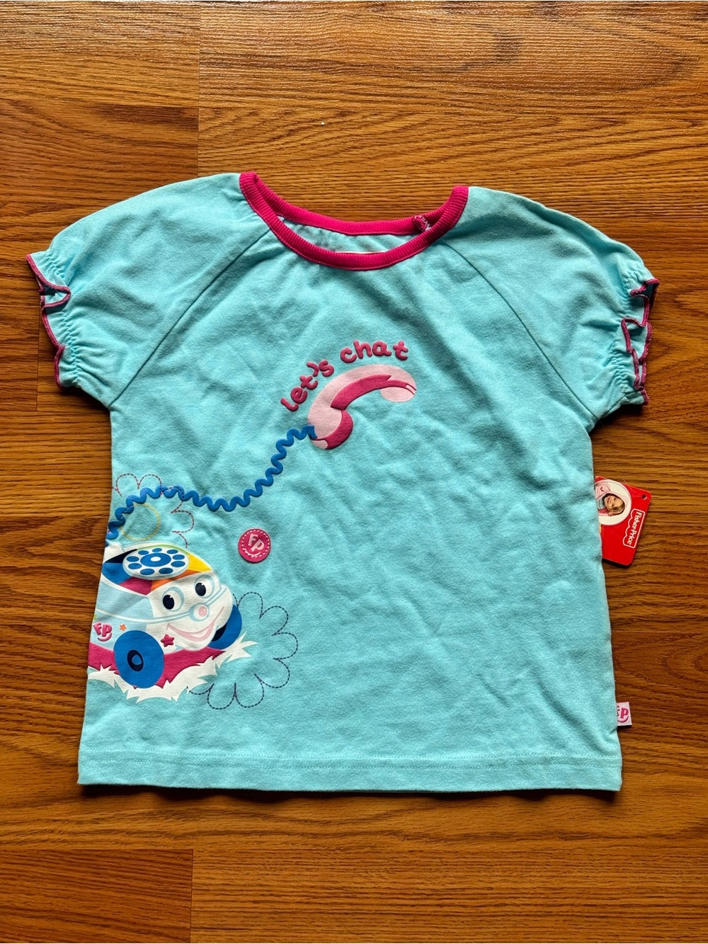 Fisher-Price Teal Short-Sleeve Tee with Pink Trim